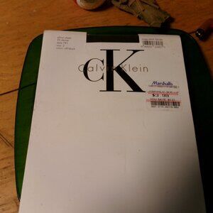 VTG CALVIN KLEIN SILKEN SHEER 20 DENIER STYLE 791 OFF BLACK SZ 2 PANTYHOSE